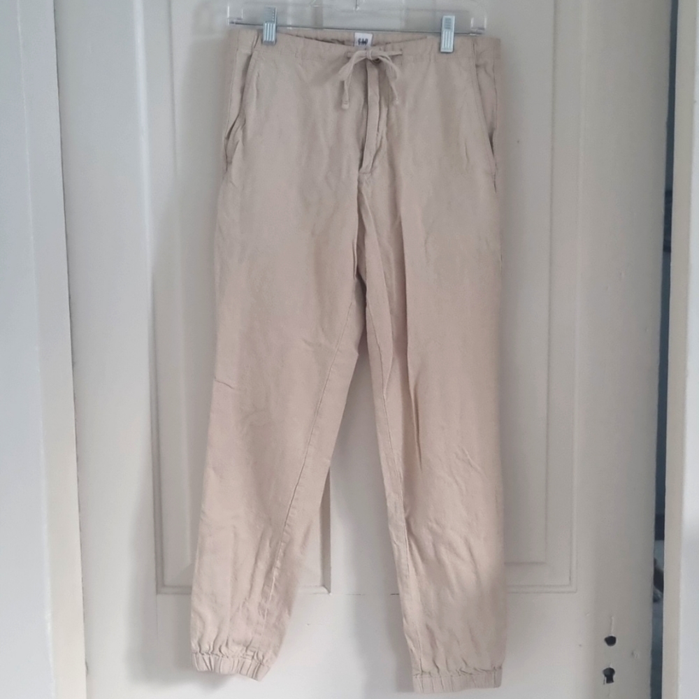 Gap Khaki Linen Joggers